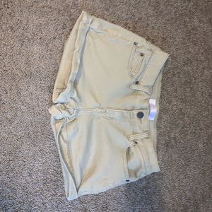 Khaki shorts! They are stretchy jean material!